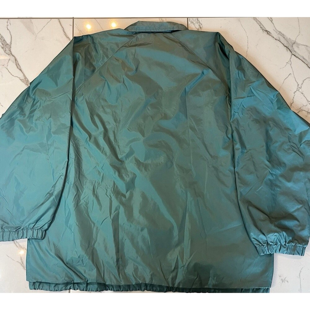 Vintage Basic Editions Jacket Green Button Windbr… - image 2